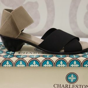 Charleston Shoe Co Lafayette Black/Tan Sandal NWT